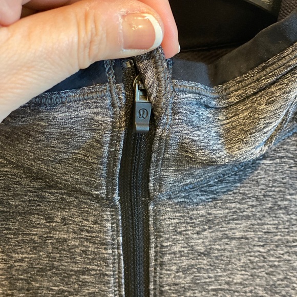 Lululemon Black/Gray Marble 3/4 Zip Top-Sz 12. MSRP approx $98. - Picture 3 of 4